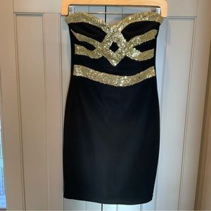 Charlotte Russe Black Mini with Gold Sequins